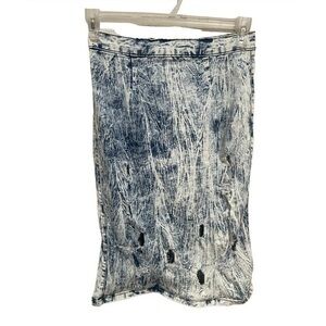 ENCORE JEANS Acid wash distressed pencil skirt size large